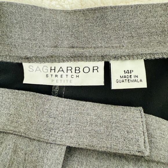 NWT Sag Harbor Woman’s Stretch Petite Size 14P Hunter Gray Dress Pants Career - Picture 2 of 8